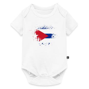Drapeau de Cuba éclabousse de peinture Caraïbes Cuba La Havane - Body à manches courtes Premium Bébé - blanc - Devant