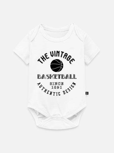 Vintage Basketball Basketball - Baby Premium Kurzarmbody - Weiß