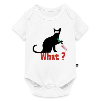 Chat meurtrier. drôle de chat effrayant - Body à manches courtes Premium Bébé - blanc - Devant
