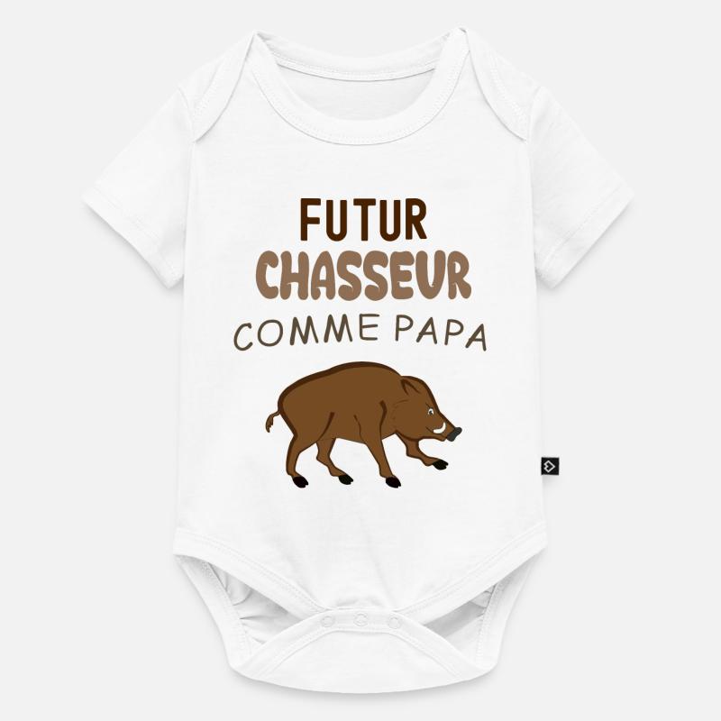 Futur Chasseur Comme papa Cadeau Enfant et Bébé - Body à manches courtes Premium Bébé - blanc