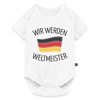 Wir Werden Weltmeister (Deutschlandflagge Skizze) - Baby Premium Kurzarmbody - Weiß - Vorne