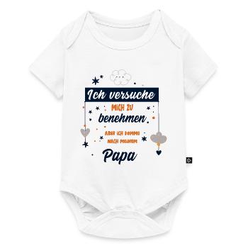 Geschenk zur Geburt Papa Vater werden - Baby Premium Kurzarmbody - Weiß - Vorne