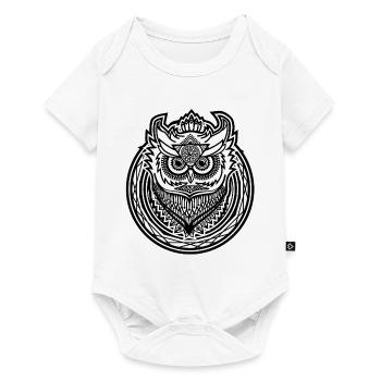 Owl Icon Owl Icon Design - Dark Background - Baby Premium short-sleeve bodysuit - white - Front