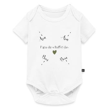 Papa du schaffst das - Baby Premium Kurzarmbody - Weiß - Vorne