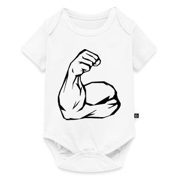biceps - Baby Premium short-sleeve bodysuit - white - Front