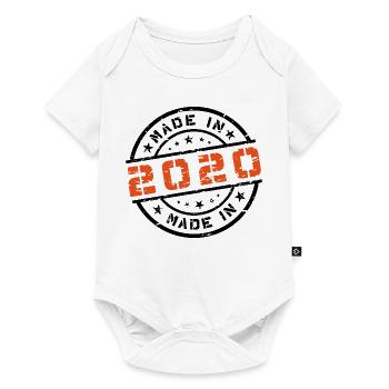 Année de naissance Anniversaire né en - Fabriqué en 2020 - Body à manches courtes Premium Bébé - blanc - Devant