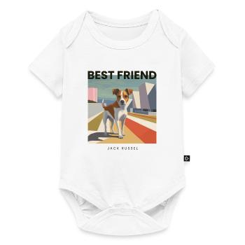 Bester Freund Jack Russel - Baby Premium Kurzarmbody - Weiß - Vorne