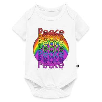 Vintage Peace - Baby Premium Kurzarmbody - Weiß - Vorne