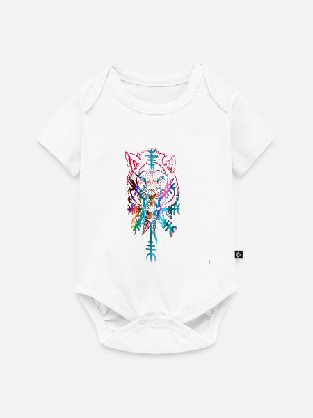Wolf, Wikinger, germanen, asgard,Walhalla - Baby Premium Kurzarmbody - Weiß