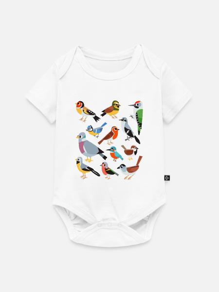Europäische Vögel - Baby Premium Kurzarmbody - Weiß