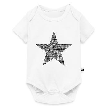black star, schwarzer Stern - Baby Premium Kurzarmbody - Weiß - Vorne