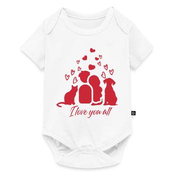 I love you all Tshirt, Kleidung Mode, Valentinstag - Baby Premium Kurzarmbody - Weiß - Vorne