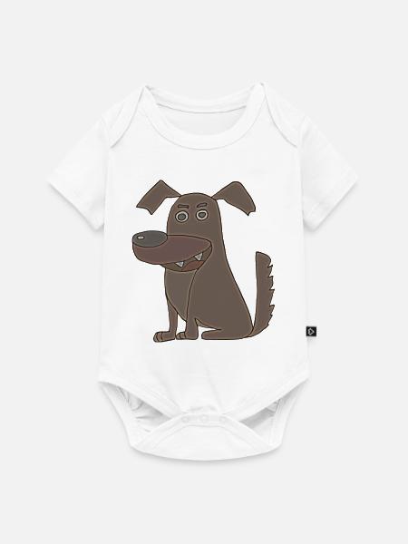 hund braun - Baby Premium Kurzarmbody - Weiß