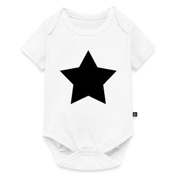 schwarzer Stern, stern black, black star, Stern - Baby Premium Kurzarmbody - Weiß - Vorne