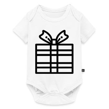 Kleine Geschenkbox - Baby Premium Kurzarmbody - Weiß - Vorne