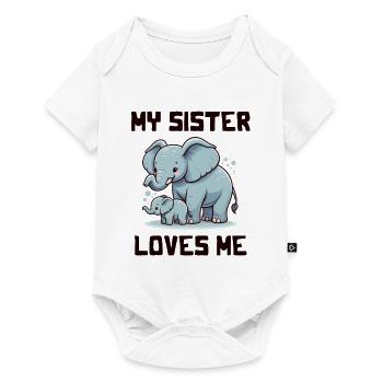 Ma sœur m’aime - Dictons de bébé - Meine Schweste - Body à manches courtes Premium Bébé - blanc - Devant