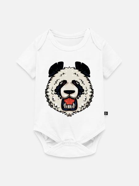 Stammes-Panda - Baby Premium Kurzarmbody - Weiß