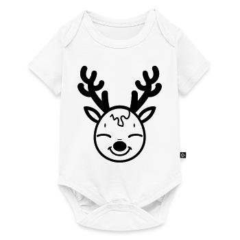 renne de noel - Body à manches courtes Premium Bébé - blanc - Devant