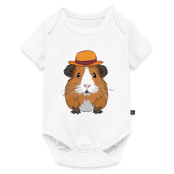 Cute guinea pig with hat - Baby Premium short-sleeve bodysuit - white - Front