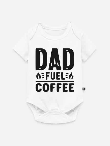 Papa Brennstoff Kaffee - Baby Premium Kurzarmbody - Weiß