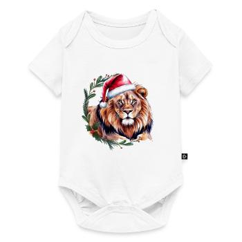Lion with Christmas Hat Christmas Motif - Baby Premium short-sleeve bodysuit - white - Front