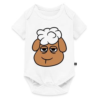 mouton fatigué ennuyé blanc regarder tête visage - Body à manches courtes Premium Bébé - blanc - Devant