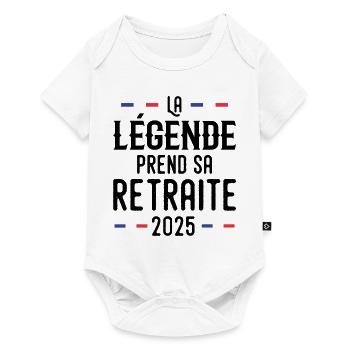 La Légende Prend Sa Retraite 2025 Cadeau - Body à manches courtes Premium Bébé - blanc - Devant