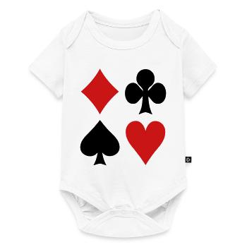 Karten - Poker - Baby Premium Kurzarmbody - Weiß - Vorne