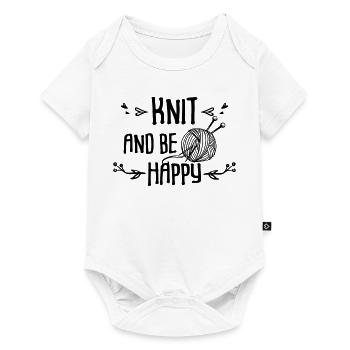 Knit and be happy - Baby Premium Kurzarmbody - Weiß - Vorne