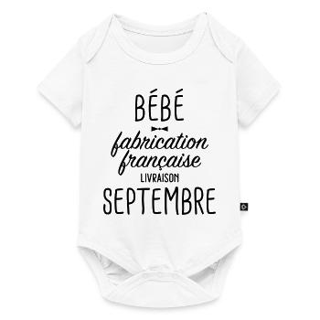 bébé français septembre - Body à manches courtes Premium Bébé - blanc - Devant