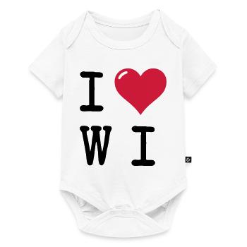 Ich liebe Wiesbaden / I Love WI (Geschenk) - Baby Premium Kurzarmbody - Weiß - Vorne