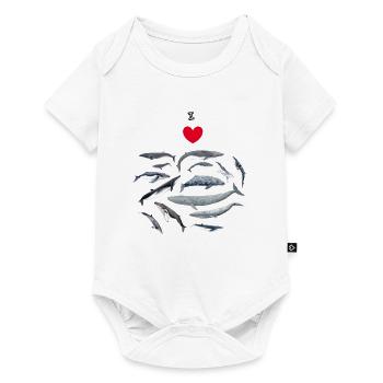 Love the whales - I love whales - Baleines - Baby Premium short-sleeve bodysuit - white - Front