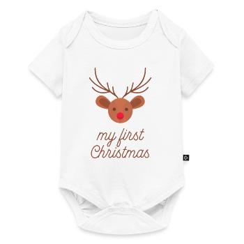 mon premier Noël Rudolf - Body à manches courtes Premium Bébé - blanc - Devant