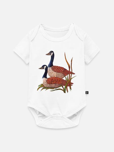 Vögel - Baby Premium Kurzarmbody - Weiß