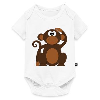 Affe - Baby Premium Kurzarmbody - Weiß - Vorne