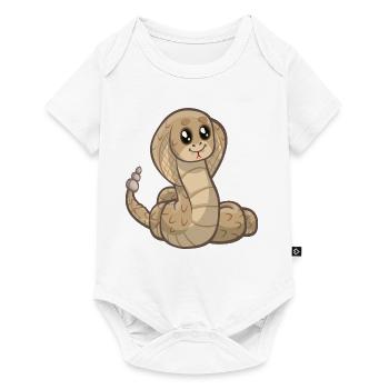 schlange cobra snake serpent viper queue1 - Baby Premium Kurzarmbody - Weiß - Vorne