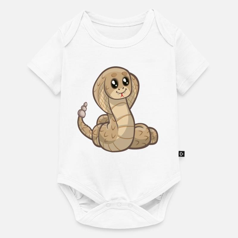 schlange cobra snake serpent viper queue1 - Baby Premium Kurzarmbody - Weiß
