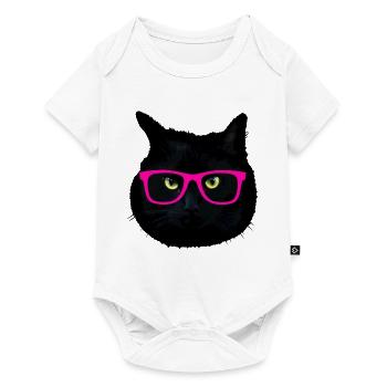 black cat fantasy sunglasses - Baby Premium short-sleeve bodysuit - white - Front