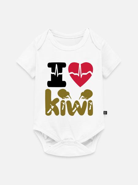 ICH LIEBE KIWI - Baby Premium Kurzarmbody - Weiß