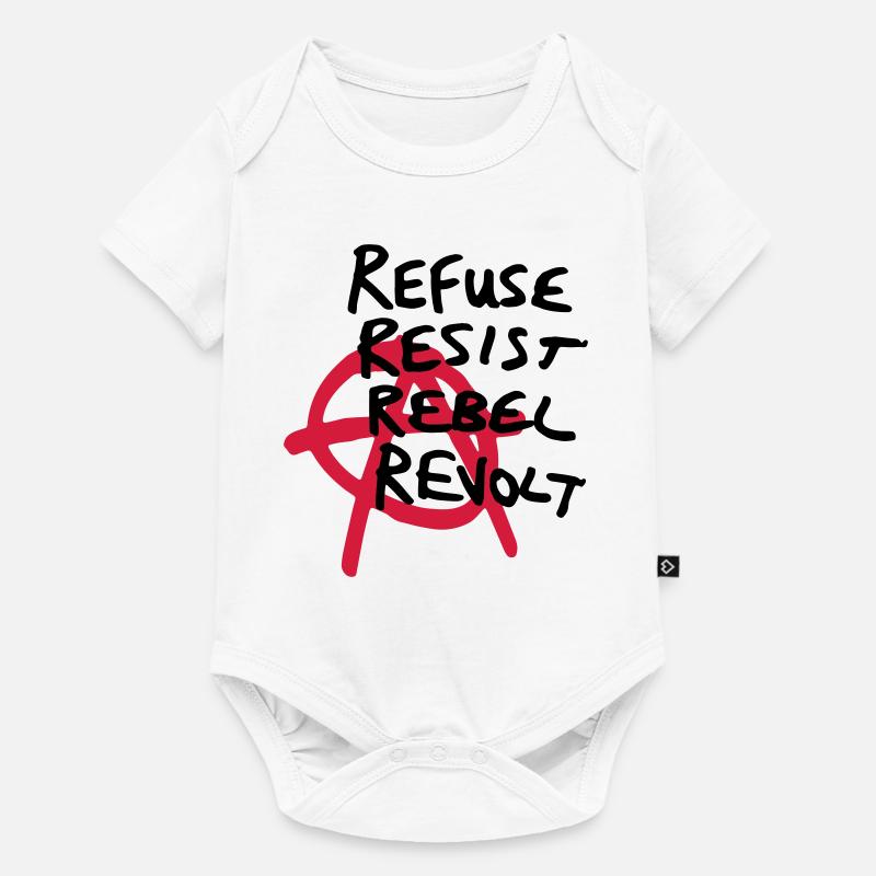 Chemise Anarchy - Refuser, Résister, Rebelle, Révolte! - Body à manches courtes Premium Bébé - blanc