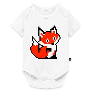 Fuchs Fox Pfote Retro Pixel Design Shirt Geschenk - Baby Premium Kurzarmbody - Weiß - Vorne