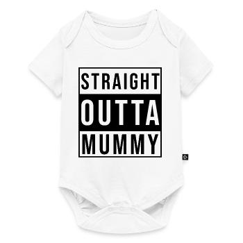 Straight Outta Mummy Black Son Daughter Gift - Baby Premium short-sleeve bodysuit - white - Front