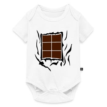 tablette chocolat abdominaux dechire1 - Body à manches courtes Premium Bébé - blanc - Devant