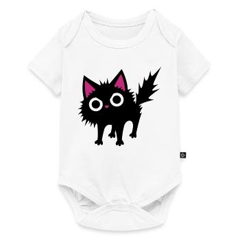 Schwarze Katze - Baby Premium Kurzarmbody - Weiß - Vorne