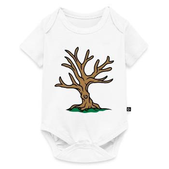arbre d'automne hiver bonsaï sans feuilles - Body à manches courtes Premium Bébé - blanc - Devant