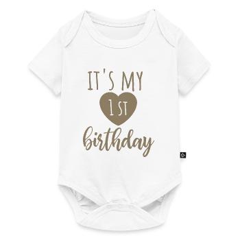 es mi primer cumpleaños - Body de manga corta para bebés Premium  - blanco - delante