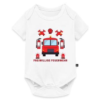Pompier volontaire des pompiers (idée cadeau) - Body à manches courtes Premium Bébé - blanc - Devant