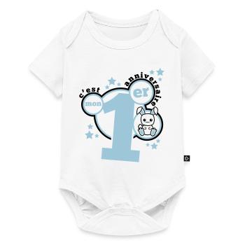 c'est mon 1er anniversaire - Body à manches courtes Premium Bébé - blanc - Devant