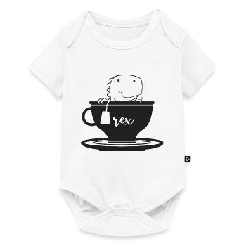 Dino Dinosaur Sweet Cute Tea T-Rex Rex Mug - Baby Premium short-sleeve bodysuit - white - Front