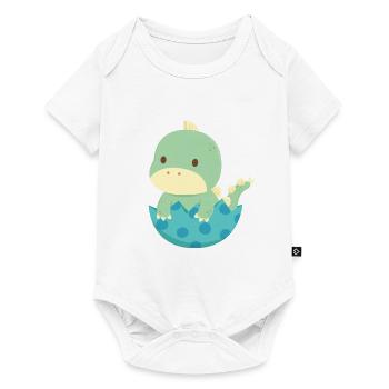 Baby Dino Hatches From Egg - Baby Premium short-sleeve bodysuit - white - Front